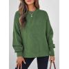 imageEVALESS Sweaters for Women Cute Lantern Sleeve Pullover Sweater Cable Knit Tops Fall Fashion Clothes Teacher OutfitsVineyard Green