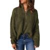 imageEVALESS Sweaters for Women Long Sleeve Knit Fall Casual Quarter Zip Pullover 2024 Tops Clothes Oversized Outfits Work Sweater Winter