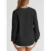 imageEVALESS Sweatshirt for Women Crewneck Long Sleeve Side Split Tops Casual Solid Color Loose Pullover Shirts 2025 ClothesBlack