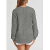 imageEVALESS Sweatshirt for Women Crewneck Long Sleeve Side Split Tops Casual Solid Color Loose Pullover Shirts 2025 ClothesGray