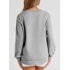 imageEVALESS Sweatshirt for Women Crewneck Long Sleeve Side Split Tops Casual Solid Color Loose Pullover Shirts 2025 ClothesLight Gray