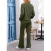 imageEVALESS Two Piece Sets for Women V Neck Long Sleeve Sweatshirts and Wide Leg Pants Sweatsuits Matching Sets Women ClothingFour Leaf Clover