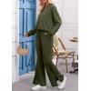 imageEVALESS Two Piece Sets for Women V Neck Long Sleeve Sweatshirts and Wide Leg Pants Sweatsuits Matching Sets Women ClothingFour Leaf Clover