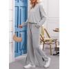 imageEVALESS Two Piece Sets for Women V Neck Long Sleeve Sweatshirts and Wide Leg Pants Sweatsuits Matching Sets Women ClothingGray