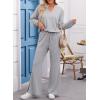 imageEVALESS Two Piece Sets for Women V Neck Long Sleeve Sweatshirts and Wide Leg Pants Sweatsuits Matching Sets Women ClothingGray