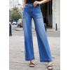imageEVALESS Wide Leg Jeans for Women Trendy High Waisted Stretchy Baggy Denim PantsDark Blue