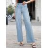 imageEVALESS Wide Leg Jeans for Women Trendy High Waisted Stretchy Baggy Denim PantsIceland Blue