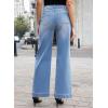 imageEVALESS Wide Leg Jeans for Women Trendy High Waisted Stretchy Baggy Denim PantsLight Blue
