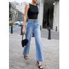 imageEVALESS Wide Leg Jeans for Women Trendy High Waisted Stretchy Baggy Denim PantsLight Blue