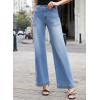 imageEVALESS Wide Leg Jeans for Women Trendy High Waisted Stretchy Baggy Denim PantsLight Blue