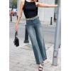 imageEVALESS Wide Leg Jeans for Women Trendy High Waisted Stretchy Baggy Denim PantsPrussian Blue