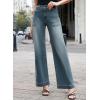 imageEVALESS Wide Leg Jeans for Women Trendy High Waisted Stretchy Baggy Denim PantsPrussian Blue