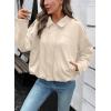 imageEVALESS Womens Faux Suede Bomber Jackets Long Sleeve Fall Coats Zip Up Cropped Jacket Trendy Winter Warm OuterwearBeige
