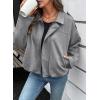 imageEVALESS Womens Faux Suede Bomber Jackets Long Sleeve Fall Coats Zip Up Cropped Jacket Trendy Winter Warm OuterwearMedium Grey