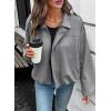 imageEVALESS Womens Faux Suede Bomber Jackets Long Sleeve Fall Coats Zip Up Cropped Jacket Trendy Winter Warm OuterwearMedium Grey
