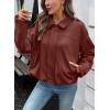 imageEVALESS Womens Faux Suede Bomber Jackets Long Sleeve Fall Coats Zip Up Cropped Jacket Trendy Winter Warm OuterwearRed Sandalwood