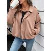 imageEVALESS Womens Faux Suede Bomber Jackets Long Sleeve Fall Coats Zip Up Cropped Jacket Trendy Winter Warm OuterwearSmoke Gray