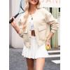 imageEVALESS Womens Jacket 2025 Fall Winter Long Sleeve Stand Collar Shacket with Side Pocket Lightweight CoatBeige