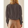 imageEVALESS Womens Jacket 2025 Fall Winter Long Sleeve Stand Collar Shacket with Side Pocket Lightweight CoatBrown