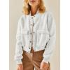 imageEVALESS Womens Jacket 2025 Fall Winter Long Sleeve Stand Collar Shacket with Side Pocket Lightweight CoatLight Grey