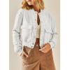 imageEVALESS Womens Jacket 2025 Fall Winter Long Sleeve Stand Collar Shacket with Side Pocket Lightweight CoatLight Grey