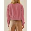 imageEVALESS Womens Jacket 2025 Fall Winter Long Sleeve Stand Collar Shacket with Side Pocket Lightweight CoatRose