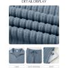 imageEVALESS Womens Pajama Sets Long Sleeve Sleepwear Matching Drawstring Elastic Pj Pants Ribbed Knit 2 Piece Lounge SetBeau Blue