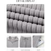 imageEVALESS Womens Pajama Sets Long Sleeve Sleepwear Matching Drawstring Elastic Pj Pants Ribbed Knit 2 Piece Lounge SetGrey