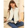 imageEVALESS Womens Puffer Vest Lightweight Stand Collar Sleeveless Cropped Quilted Jackets Button Fall Zip Up Coat OuterwearBeige
