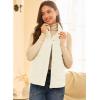 imageEVALESS Womens Puffer Vest Lightweight Stand Collar Sleeveless Cropped Quilted Jackets Button Fall Zip Up Coat OuterwearBeige