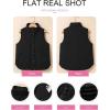 imageEVALESS Womens Puffer Vest Lightweight Stand Collar Sleeveless Cropped Quilted Jackets Button Fall Zip Up Coat OuterwearBlack