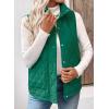 imageEVALESS Womens Puffer Vest Lightweight Stand Collar Sleeveless Cropped Quilted Jackets Button Fall Zip Up Coat OuterwearDark Green