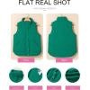imageEVALESS Womens Puffer Vest Lightweight Stand Collar Sleeveless Cropped Quilted Jackets Button Fall Zip Up Coat OuterwearDark Green