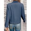 imageEVALESS Womens Zip Up Jacket Roll Tab Sleeve Flap Pocket Drawstring Hem Utility Lightweight Cropped JacketsBlue