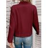 imageEVALESS Womens Zip Up Jacket Roll Tab Sleeve Flap Pocket Drawstring Hem Utility Lightweight Cropped JacketsBurgundy