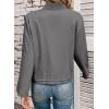 imageEVALESS Womens Zip Up Jacket Roll Tab Sleeve Flap Pocket Drawstring Hem Utility Lightweight Cropped JacketsGray