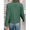 imageEVALESS Womens Zip Up Jacket Roll Tab Sleeve Flap Pocket Drawstring Hem Utility Lightweight Cropped JacketsSea Green