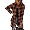 imageEVALESS Color Block Plaid Shacket Jacket Womens Fall Clothes Fashion Outfits1b Brown