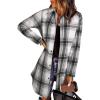 imageEVALESS Color Block Plaid Shacket Jacket Womens Fall Clothes Fashion OutfitsB2 New Black