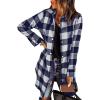 imageEVALESS Color Block Plaid Shacket Jacket Womens Fall Clothes Fashion OutfitsB2 New Blue