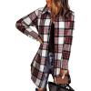 imageEVALESS Color Block Plaid Shacket Jacket Womens Fall Clothes Fashion OutfitsB2 New Red