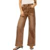 imageEVALESS Wide Leg Jeans for Women Trendy High Waisted Stretchy Baggy Denim PantsBrown
