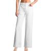 imageEVALESS Wide Leg Jeans for Women Trendy High Waisted Stretchy Baggy Denim PantsWhite