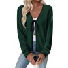 imageEVALESS Womens Cardigan Sweaters Trendy V Neck Long Sleeve Open Front Bow Tie Knit Chunky Lightweight Fall OuterwearGreen