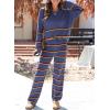 imageEVALESS 2 Piece Outfits for Women 2024 Striped Knit Sweater Sets Matching Loungewear SetDusty Blue