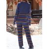 imageEVALESS 2 Piece Outfits for Women 2024 Striped Knit Sweater Sets Matching Loungewear SetDusty Blue