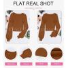 imageEVALESS Long Lantern Sleeve Sweaters for Women Trendy Scoop Neck Rib Knit Crop Tops Fall 2024 Lightweight Pullover Sweater