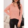 imageEVALESS Oversized Sweaters for Women Long Sleeve Knit Tops Quarter Zip Pullover Chunky Sweater Fall Clothes Business Casual Winter Outfits for Women Fashion 2024 Work Shirts Pink Sweaters XXLarge
