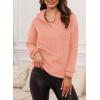 imageEVALESS Oversized Sweaters for Women Long Sleeve Knit Tops Quarter Zip Pullover Chunky Sweater Fall Clothes Business Casual Winter Outfits for Women Fashion 2024 Work Shirts Pink Sweaters XXLarge