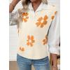 imageEVALESS Sweater Vest Women Fall Clothes Casual V Neck Cap Sleeve Knit Sweaters Floral Print Vest Tops School OutfitsBeige